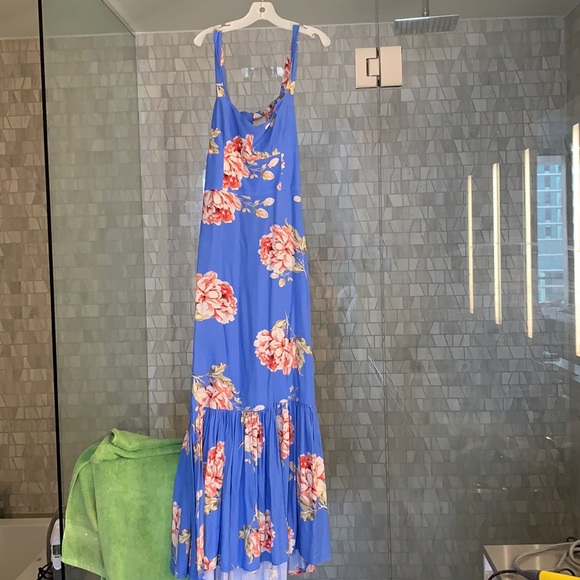 house of cb blue lace dress Hyacinth House Navy & Cornflower Blue Vines Amelia Maxi Dress Navy & Cornflower Blue Vines / L